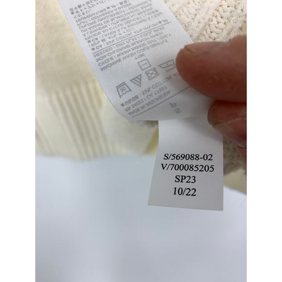 Banana Republic Sweater Women's Size Small Crew Neck Cotton Blend Cream - Picture 5 of 6